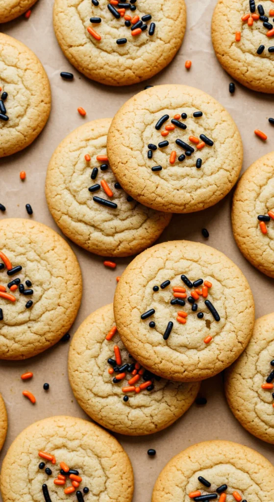 Black & Orange Sprinkle Drop Cookies
