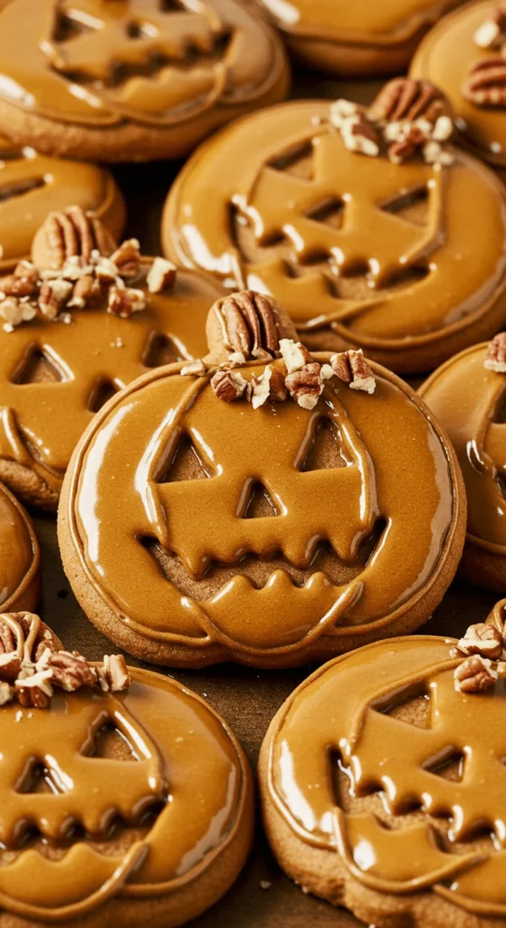 Maple Pecan Jack-O’-Lantern Cookies